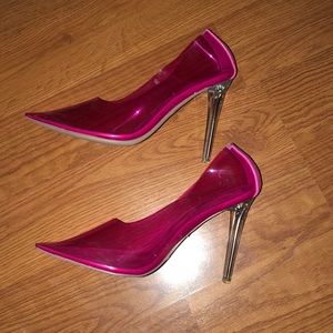 Fashion Nova pink Perspex heels